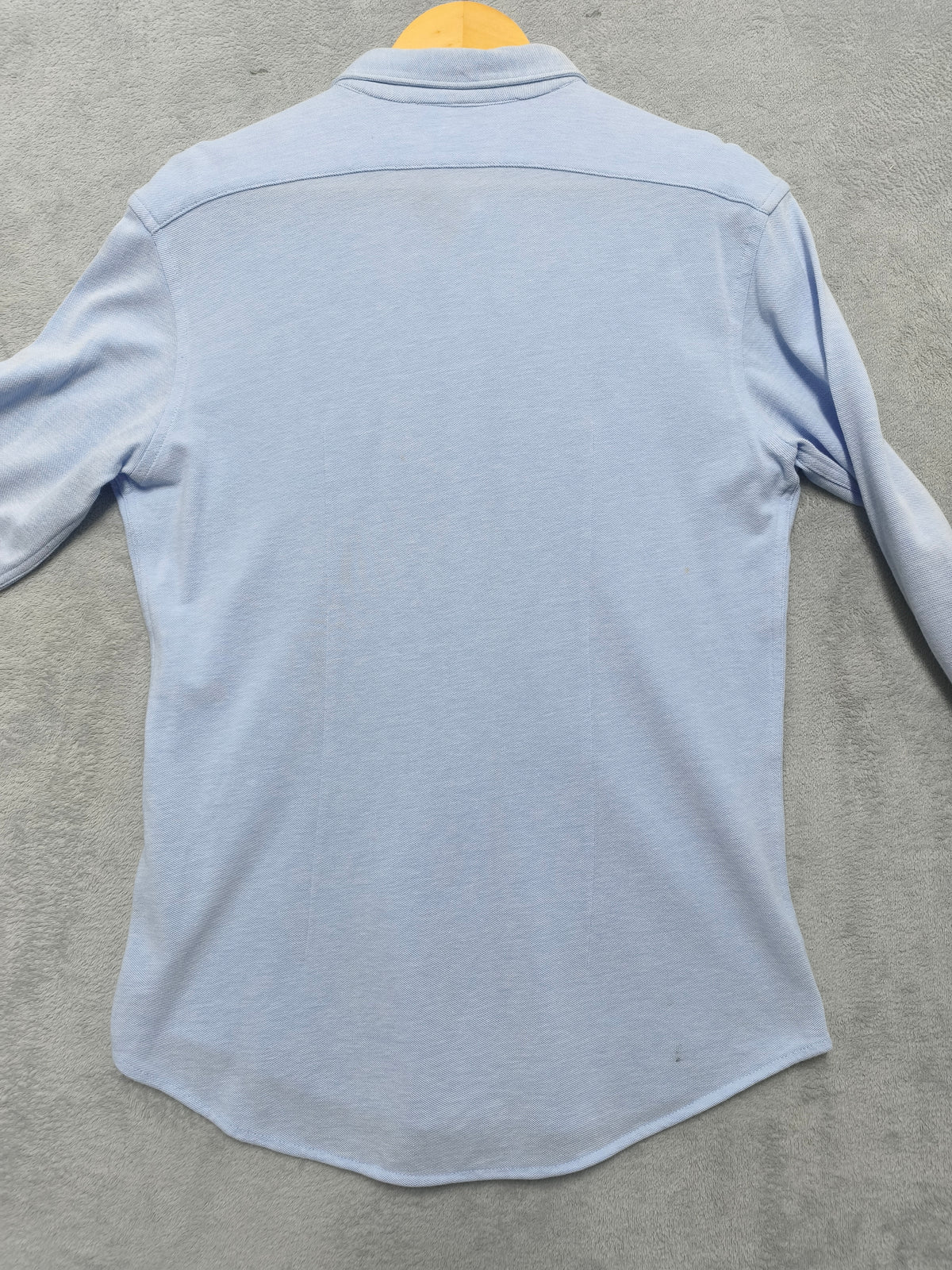 Vintage Zara Man Plain Long Sleeve Shirt Blue Contrast Elbow Patches Men Size M