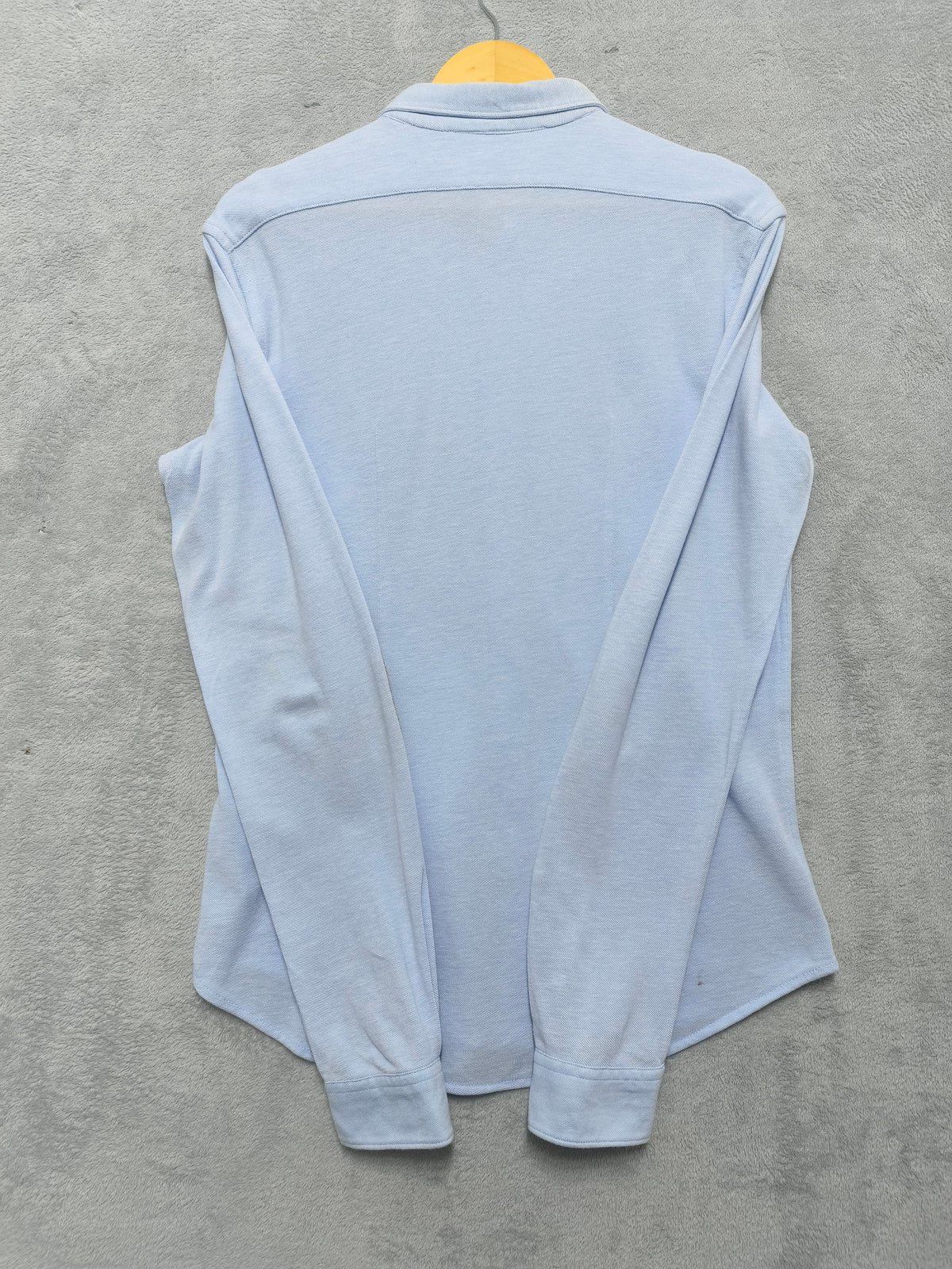 Vintage Zara Man Plain Long Sleeve Shirt Blue Contrast Elbow Patches Men Size M