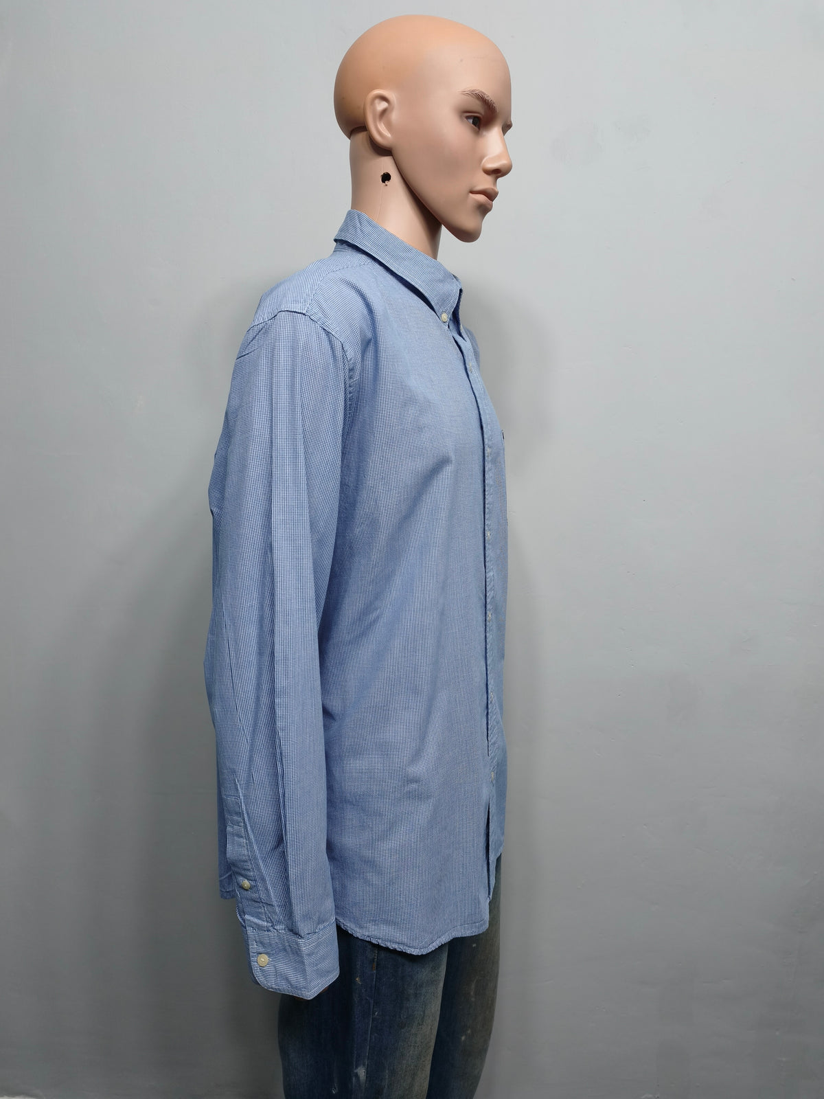 Vintage Chaps Blue Shirt XXL Long Sleeve Cotton Plain Preppy 90s Y2K Retro Dad