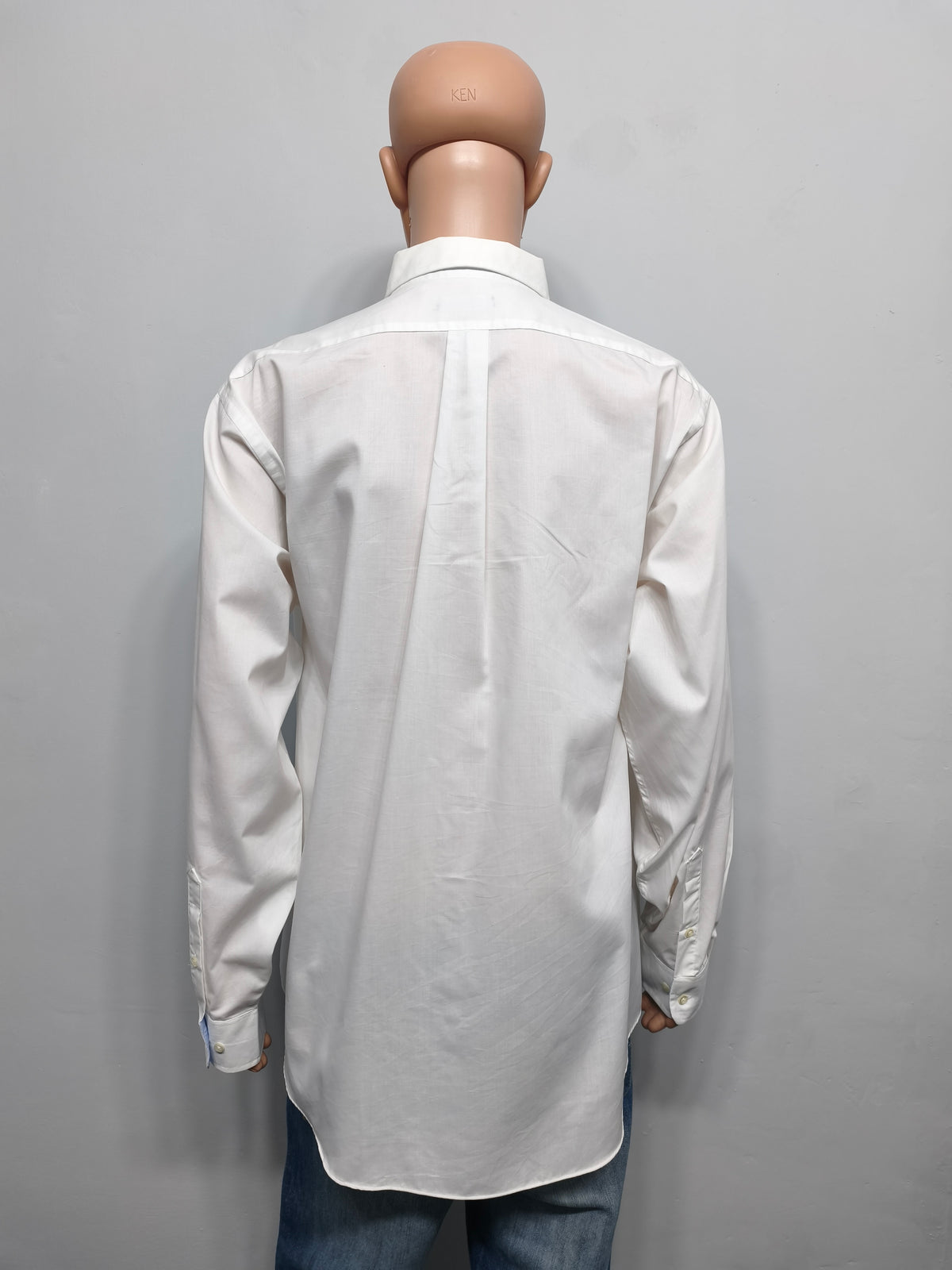 Vintage Chaps Plain Long Sleeve Shirt Solid White Men's Size XXL Oversized