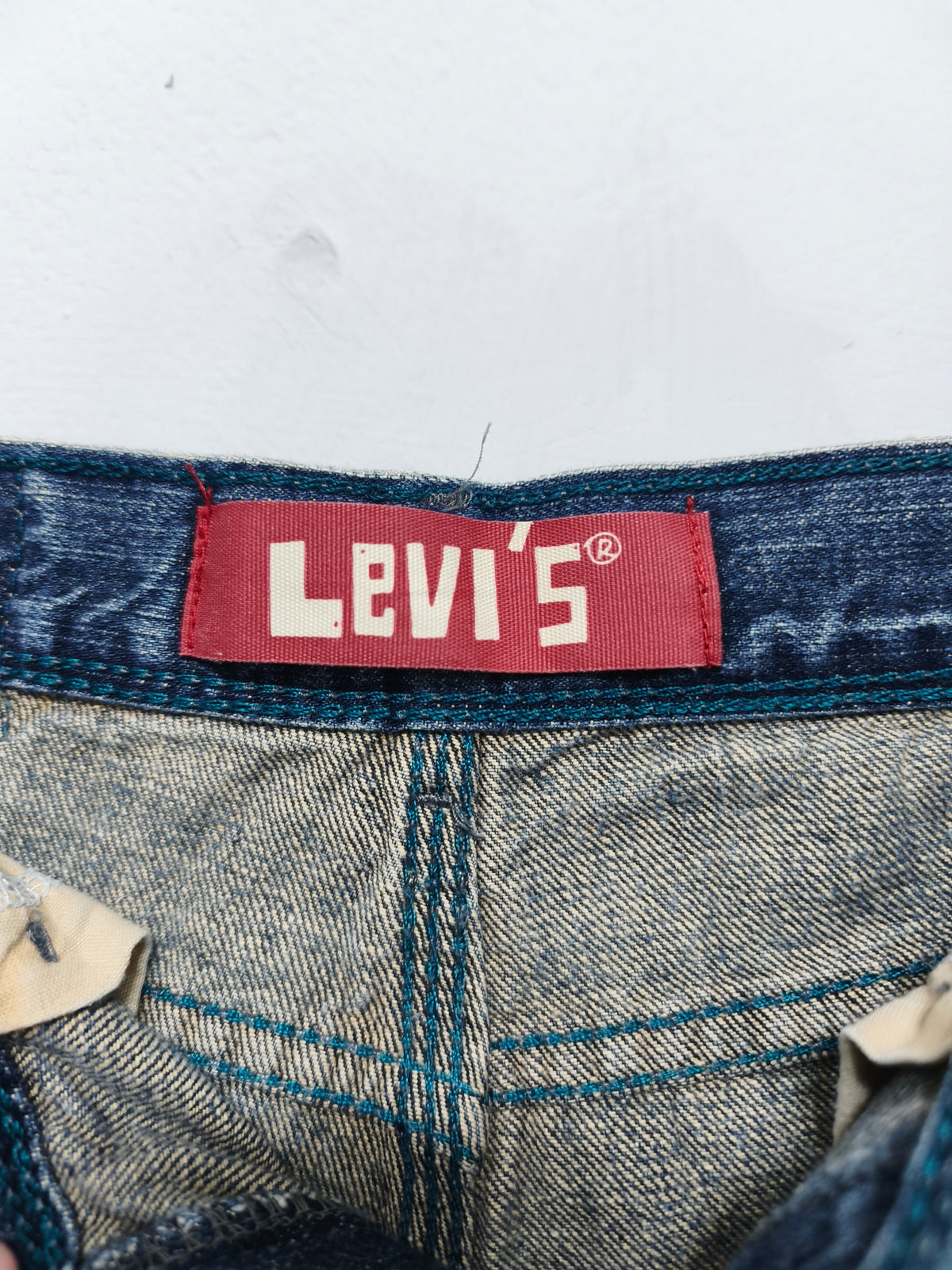 Vintage Levi's Kids Blue Denim Utility Jorts Shorts 90s Skater Retro Age 8 W24