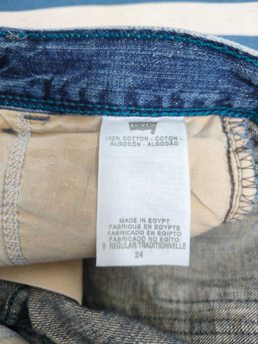 Vintage Levi's Kids Blue Denim Utility Jorts Shorts 90s Skater Retro Age 8 W24