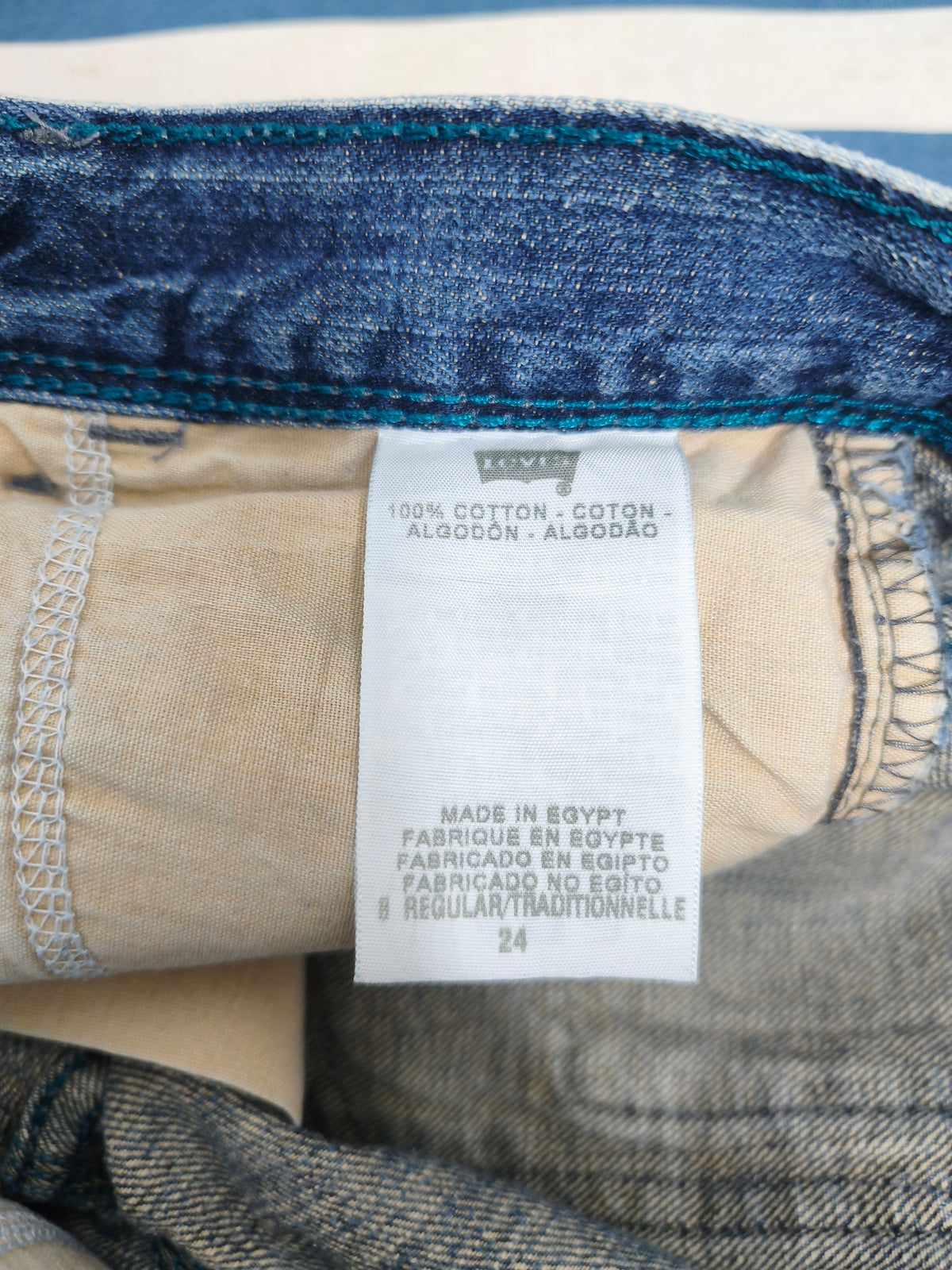 Vintage Levi's Kids Blue Denim Utility Jorts Shorts 90s Skater Retro Age 8 W24