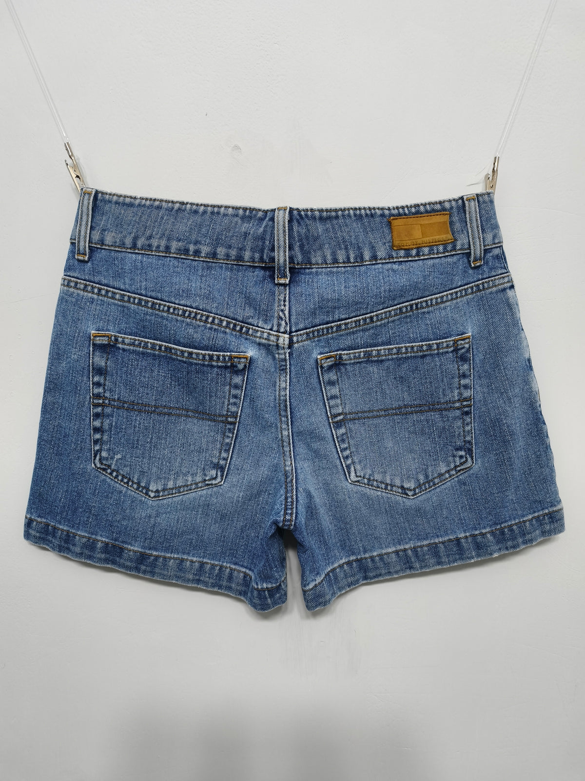Vintage Tommy Hilfiger Double Button Mid Blue Denim Jorts Shorts Y2K 00s W32