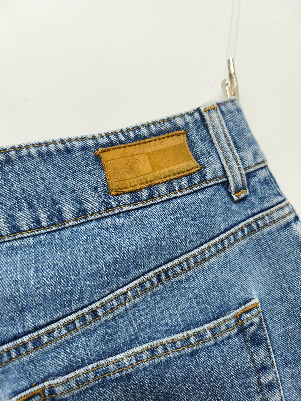 Vintage Tommy Hilfiger Double Button Mid Blue Denim Jorts Shorts Y2K 00s W32