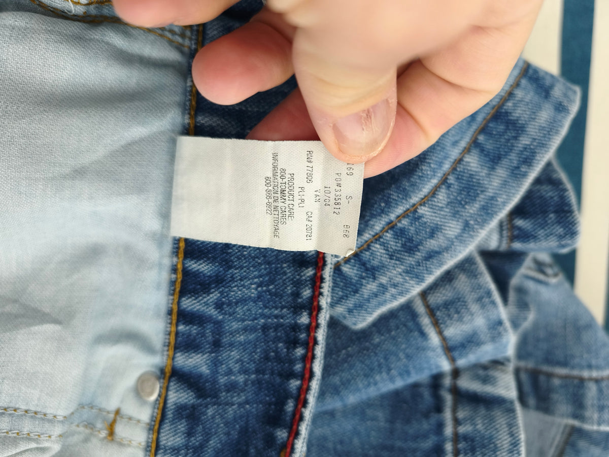 Vintage Tommy Hilfiger Double Button Mid Blue Denim Jorts Shorts Y2K 00s W32