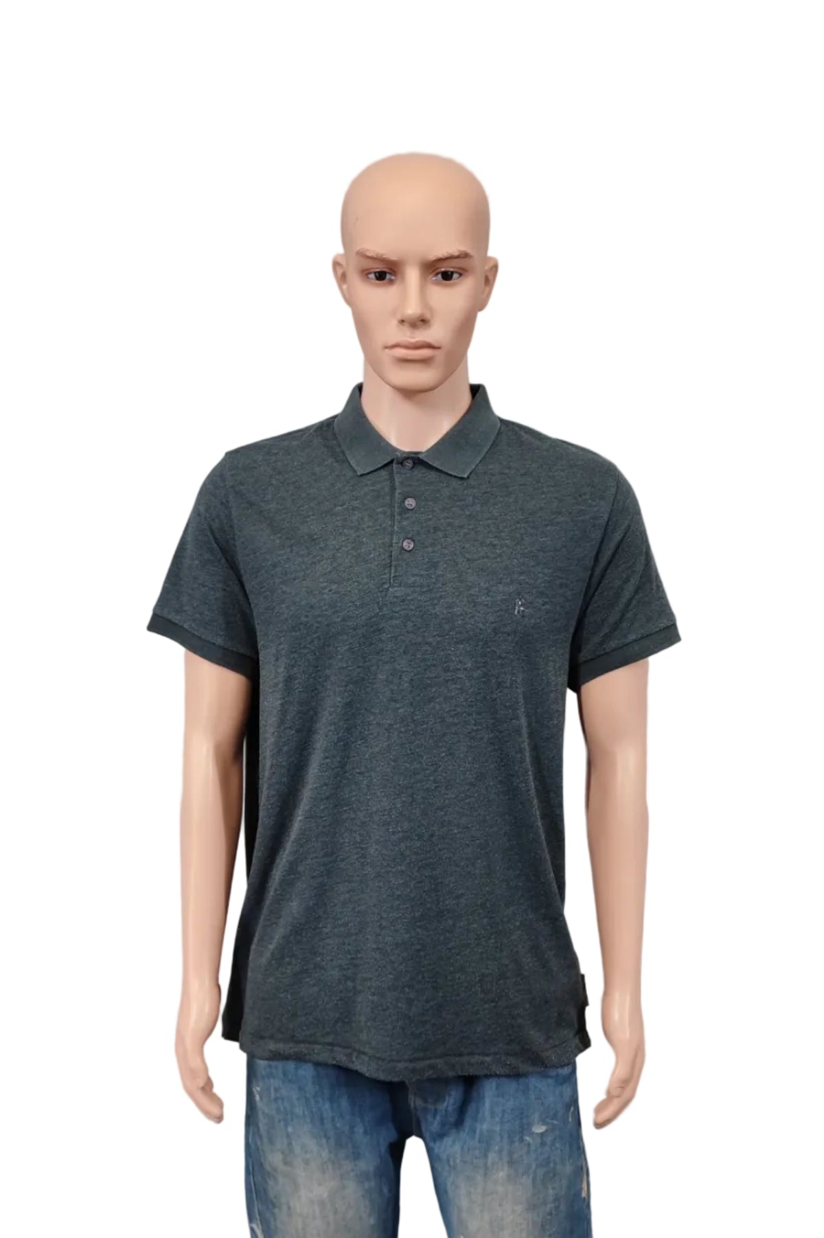 Vintage French Connection FCUK Polo Shirt Faded Grey Retro Y2K Men's Size Large